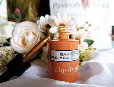 Elixir soleil marin Algologie, sérum éclat ensoleillé pour un effet bonne mine pour un teint halé. Fabriqué en Bretagne avec des ingrédients naturels.