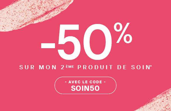 -50% sur mon 2ème produit de soin !