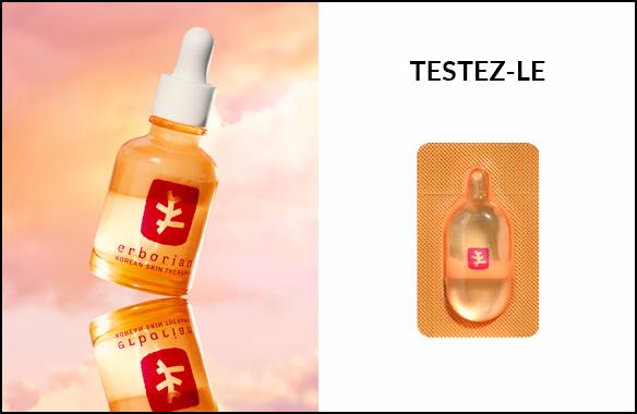 Un échantillon offert pour tester le sérum Skin Therapy de Erborian !