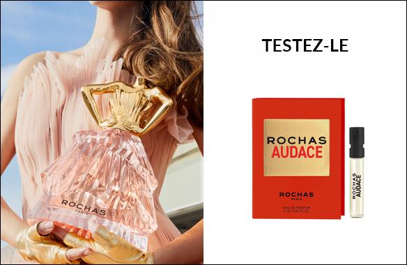 Un échantillon offert pour tester le parfum Audace de Rochas !