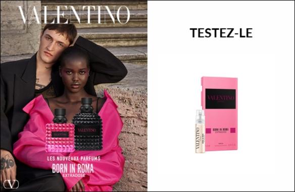 Un échantillon offert pour tester le parfum Born In Roma Extradose Donna !